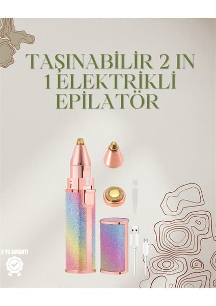 Yaman Market Mini Elektrikli Epilatör Cihazı – USB Şarjlı Acısız Yüz ve Kaş Bakım Alet -