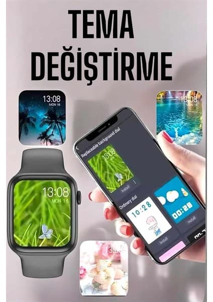 Yaman Market Akıllı Saat Amoled Ekran Yeni Nesil Bluetooth Bağlantılı -