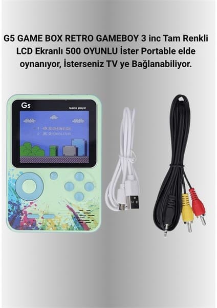 Toptan Bulurum G5 Game Box Retro Mini Oyun Konsolu – 500 Dahili