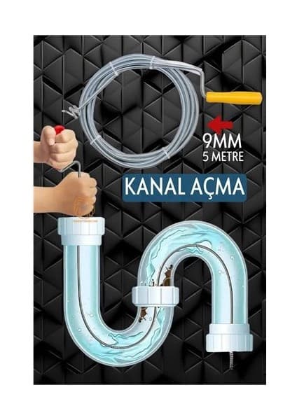 Epilons Profesyonel Kanal Açma Sprali Kanal Gider Tıkanık Açıcı 5