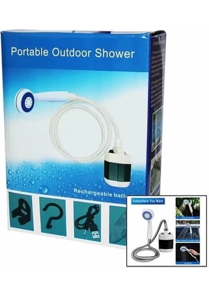 Magicool Taşınabilir Şarjlı Seyyar Duş Seti ( Pompa - Hortum