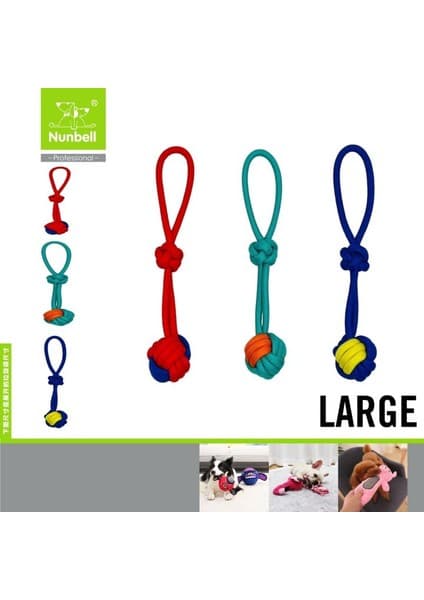 Nunbell Köpek Diş Ipi Tutmalı Düğümlü Büyük