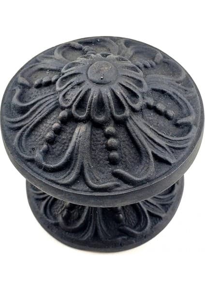 Eco Port Antika Tarz Dekoratif Pirinç Çiçekli Kapı Tokmağı - 80 mm Çap,
