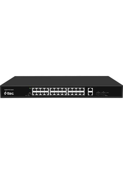 Ttec 28400PG-2SFP 24 Portlu, 10/100/1000 Gigabit, Tak Çalıştır Switch, 2 Gigabit Uplink, 2 Sfp, 24