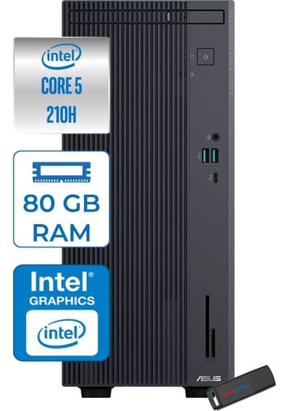Asus Expertcenter P500MV Intel® Core™ Ultra 5 210H 4.8ghz Aı 80GB Ddr5 512GB SSD Intel® Intel®