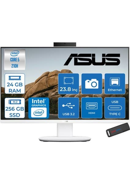 Asus V440VAK Intel® Core™ 5 210H 4.8ghz 24GB Ddr5 256GB SSD 23.8" Fhd 100HZ 250NITS Srgb: %100