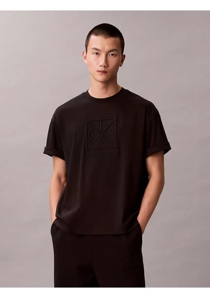 Calvin Klein Erkek Kısa Kol Bisiklet Yaka Ck Yazı Detay Reqular Fit Siyah T-Shirt