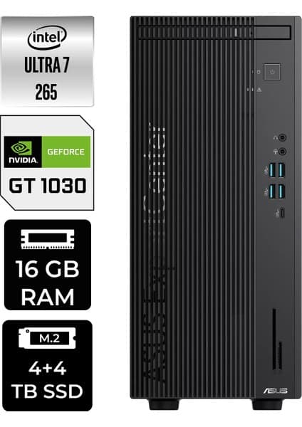 Asus Expertcenter B900MF Core Ultra 7 265 Masaüstü Bilgisayar 16GB RAM 4TB SSD Win11 Home + Per4