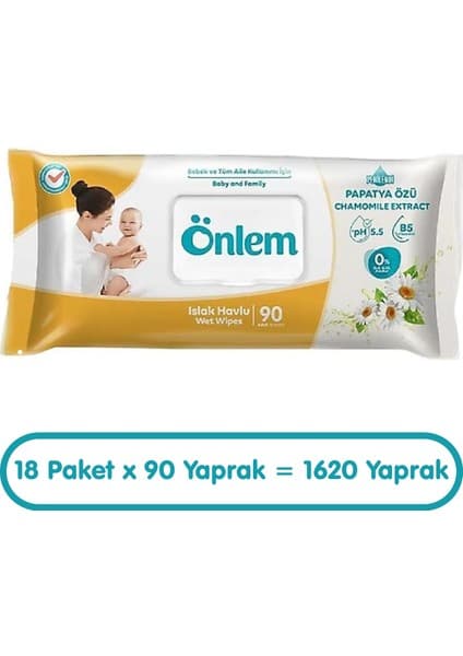 Önlem Papatya Özlü Islak Havlu Mendil 90X18 1620