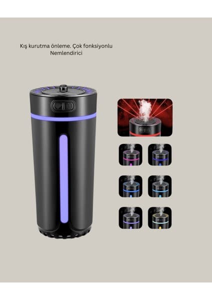 LED Işıklı Aromaterapi Hava Nemlendirici Ultrasonik Sessiz