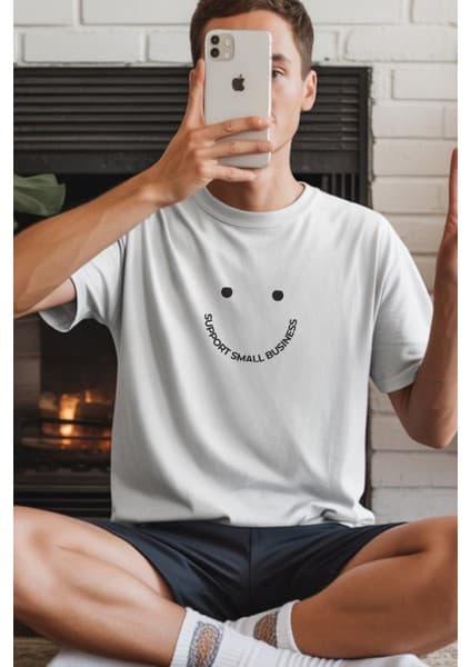 Velmora Fashion Unisex Oversize 24/1 Penye Dtf Baskılı Tişört -