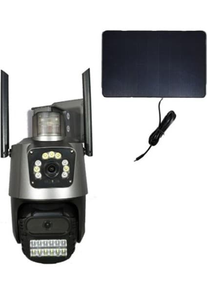 Apronx APX-WSP242 6mp 2.8mm 4g Solar Çift Kamera 19 LED