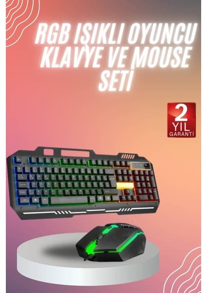 Rgb Işıklı Gaming Oyuncu Klavye Q Klavye Mouse