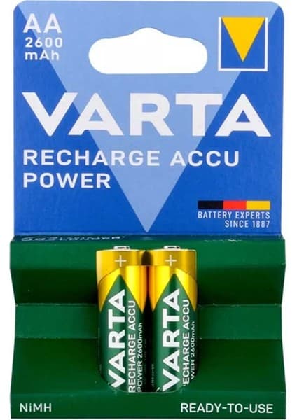 Varta Nı-Mh 1.2 Volt 2600 Mah R2U Aa Şarjlı 2'li Kalem