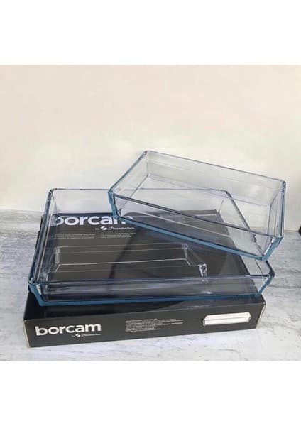 Paşabahçe Premium 2 Li Dikdörtgen Borcam Set 2500 cc ve 4350