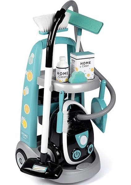 7600330316 Smoby Temizlik Arabası ve Elektrikli Süpürgesi Oyun