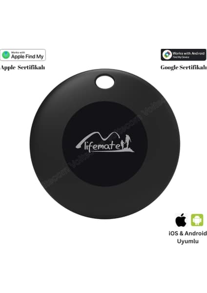 Lifemate LifeTag - Apple & Android Uyumlu - Akıllı Takip Cihazı - Smart Tag - Siyah