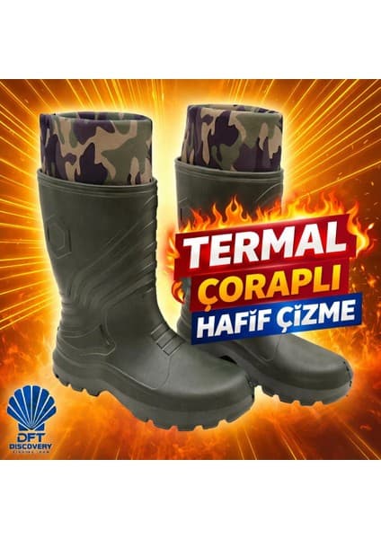 Dft Yeşil Eva Termal Çoraplı Konçlu