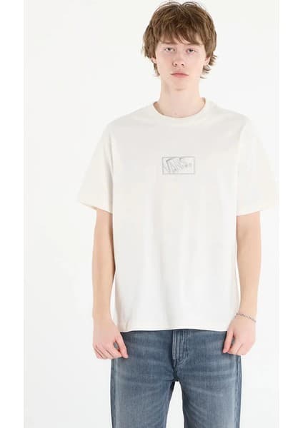 Vans VN000RAPC9F1 Blocked Box Loose Ss Beyaz Yuvarlak Yaka Normal Düz Erkek