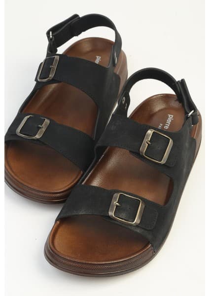 Pierre Cardin Siyah Erkek Sandalet