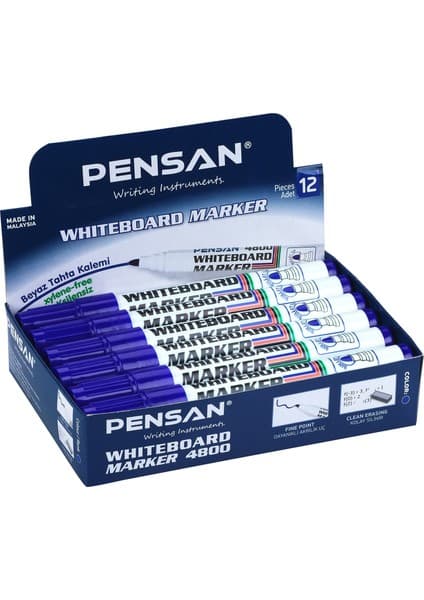 Pensan Tahta Kalemi Yuvarlak Uçlu Mavi 4800-1 (12 Li Paket) Fiyatı