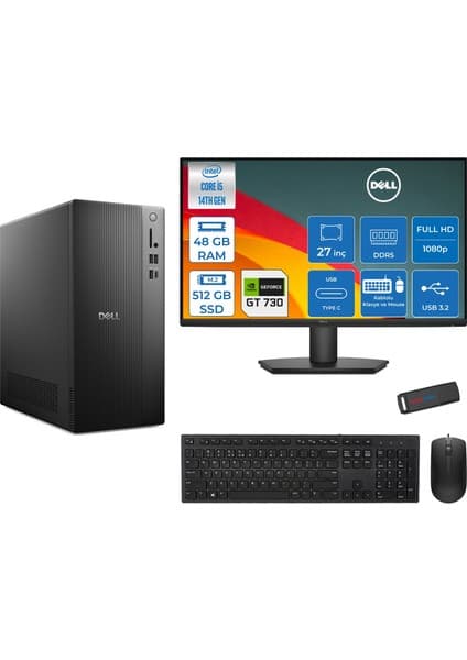 Dell Tower ECT1250 Intel Core I5 14400 48GB Ddr5 512GB SSD Fiyatı