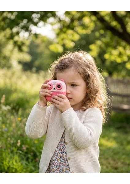 Anında Fotoğraf Baskılı Çocuk Kamerası 5 Rulo Kağıt 6 Renk Kalem Hediyeli Eğitici Oyuncak