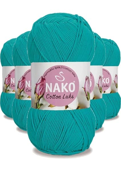 Royaleks Group 5 Adet Cotton Lüks Yelek Tunik Kazak Bluz Hırka Ipi Yünü Koyu Turkuaz