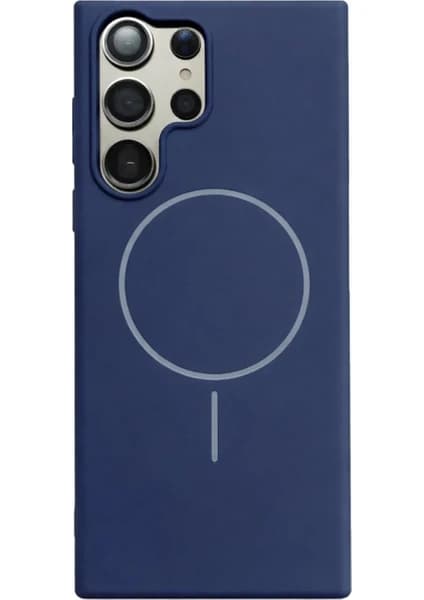 Fenza Samsung Galaxy S24 Ultra Uyumlu Içi Kadife Magsafe Wireless Şarj Özellikli Lacivert Renkli Telefon K