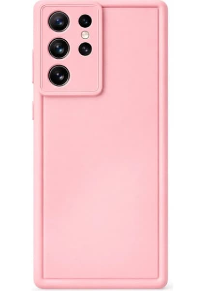 Fenza Samsung Galaxy S24 Ultra Uyumlu Pembe Renkli Mat Silikon Telefon Kılıfı