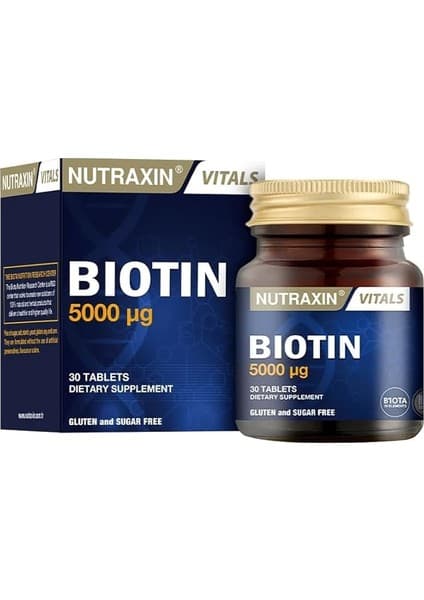 Vitals Biotin 5000 Mcg 30 Tablet Takviye Edici