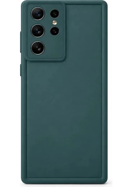 Fenza Samsung Galaxy S24 Ultra Uyumlu Yeşil Renkli Mat Silikon Telefon Kılıfı