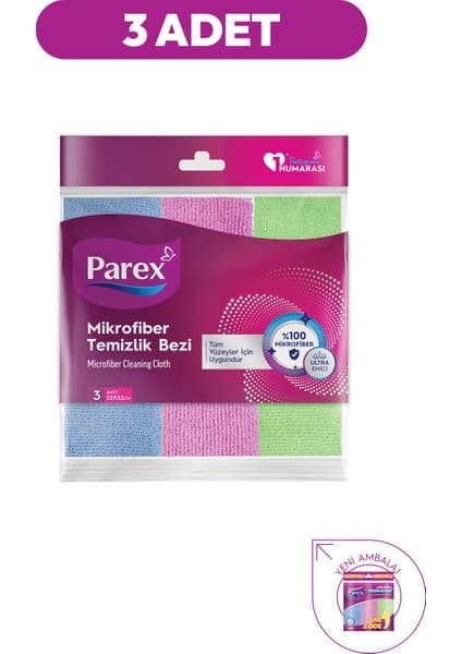 Parex Mikrofiber Çok Amaçlı Temizlik Bezi 3 Adet Karışık Fiyatı