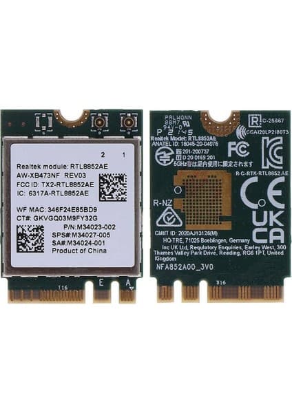 Modanom Realtek Wi-Fi 6 RTL8852AE 802.11AX/AC/ABGN Wlan With Bluetooth 5.2 Notebook Wifi
