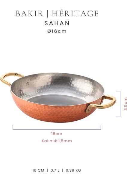 Voeux Héritage Koleksiyonu Bakır Dövmeli Sahan 16
