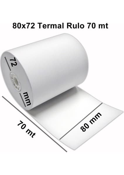 Rulo Merkezi Termal Adisyon Rulosu 80 mm x 70 mt 10'lu Kalite Baskı ile Dayanıklı