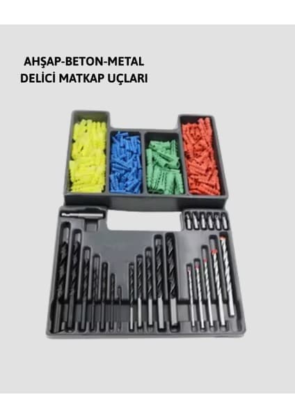 Akmanora Delme Uç Seti 24 Parça Kutulu Matkap Ucu Ahşap Metal Beton