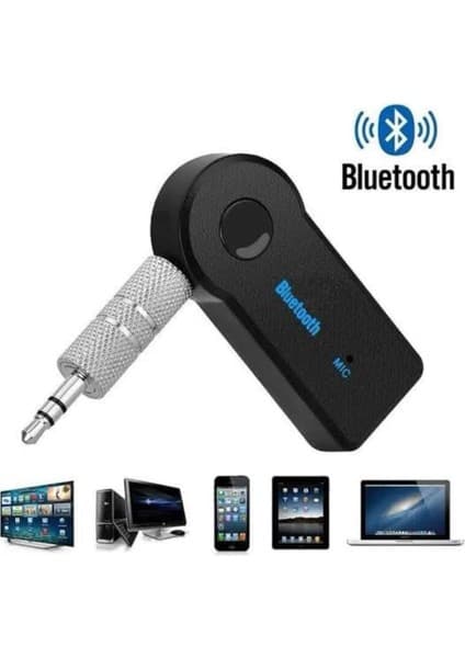 Yeni Nesil Bluetooth Aux Araç Kiti Siyah Tv Tablet Telefon Araç