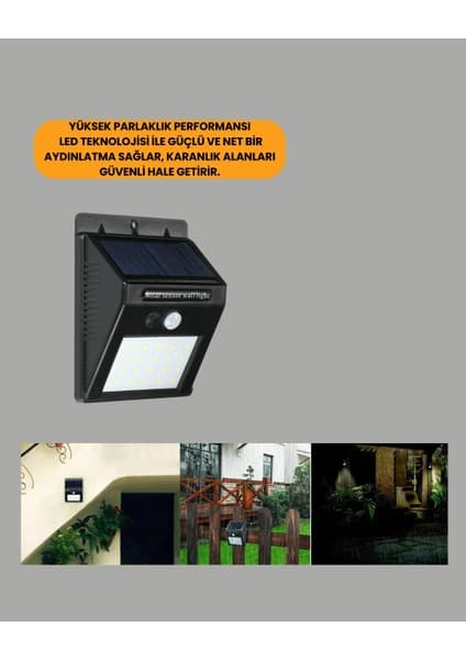 Enco Store Hareket Sensörlü Güneş Enerjili Dış Mekan LED Lamba 100/144