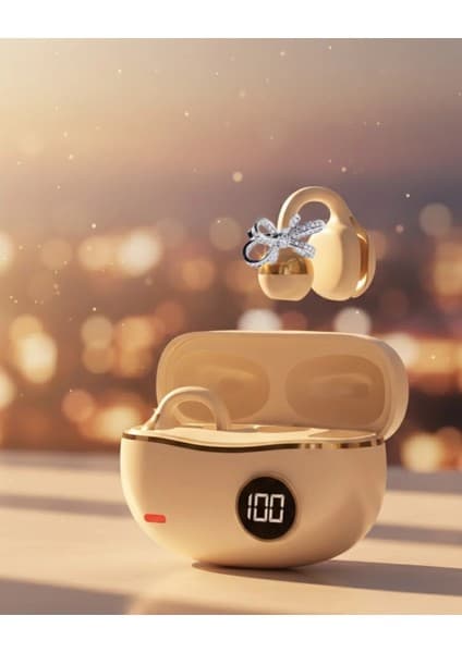 Enco Store Şık ve Taşınabilir Bluetooth Kulaklık Gün Boyu Kullanım 2 Kurdele Küpe