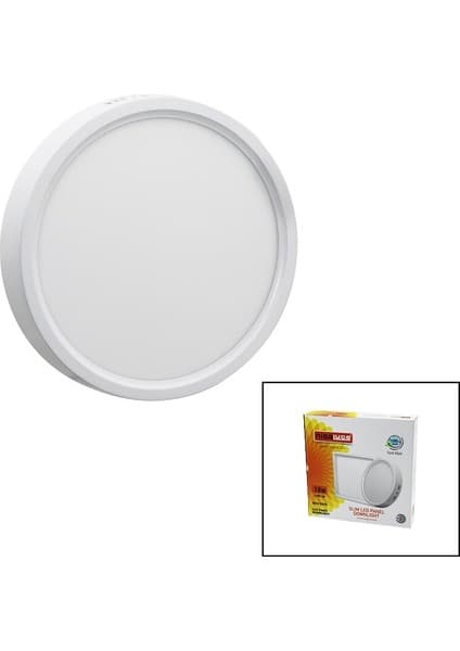 Motto Ticaret Nisaluce EPL-18SÜ 18W Beyaz Metal Kasa Sıva Üstü Yuvarlak LED Slim Panel 1260LM