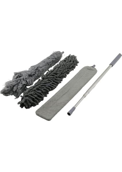 Enco Store 3pcs Püskül- Makarna- Düz Toz Alma Set Esnek BAŞLI-43CM Uzayan SAPLI=43-205CM