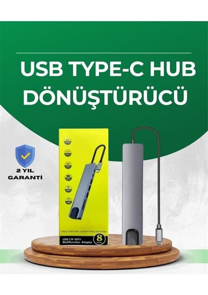 Type‑c Dönüştürücü – 2×usb3.0 Sd/ms 4K HDMI & RJ45 ile Profesyonel Kullan -
