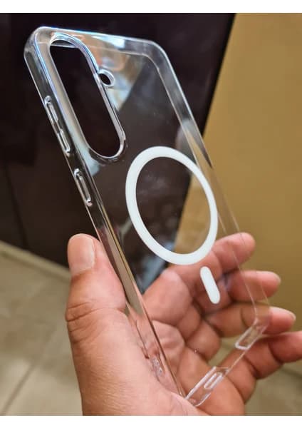 More Gsm Samsung Galaxy S24 Plus Uyumlu Magsafe Sararmaz Sert Pc Kılıf | Ultra Ince Hafif | Kristal Şeffaf Mika Arka Kapak