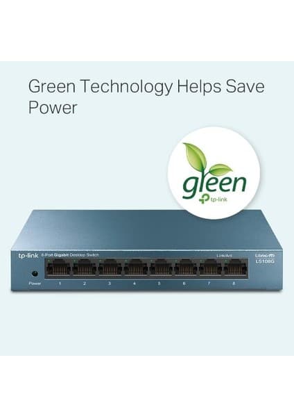TP-Link Tp-Lınk LS108G 8 Port Gıgabıt Metal Kasa
