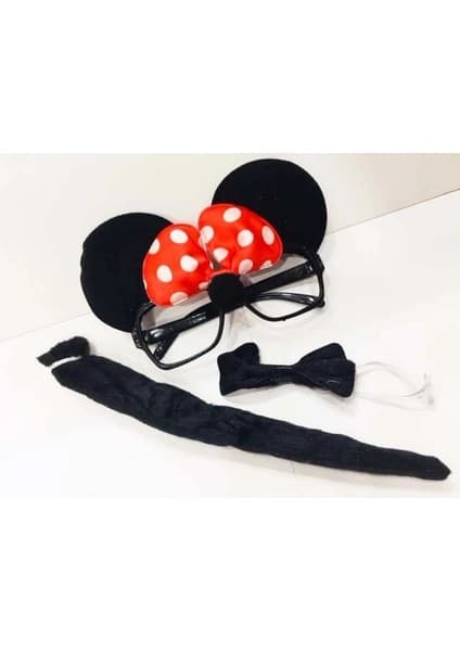 Mudanis Minnie Mouse Gözlüğü Papyonu Kuyruğu