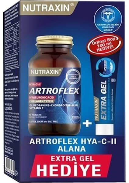 Nutraxin Artroflex Hya-C-Iı 90 Tablet + Nutraxin Extra Gel 100