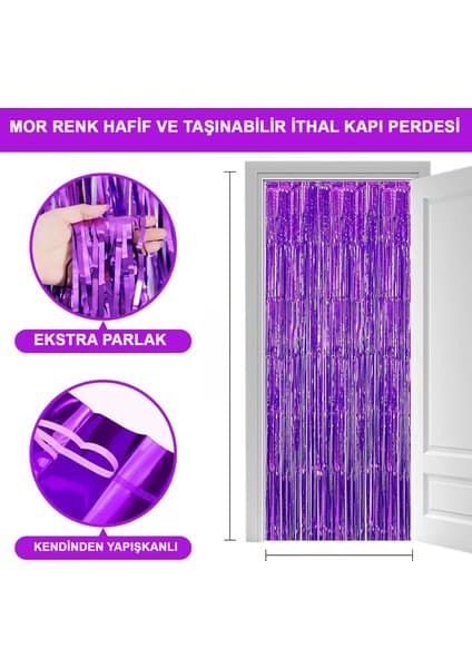 FT Tasarım Ekstra Metalize Saçaklı Arka Fon Perde