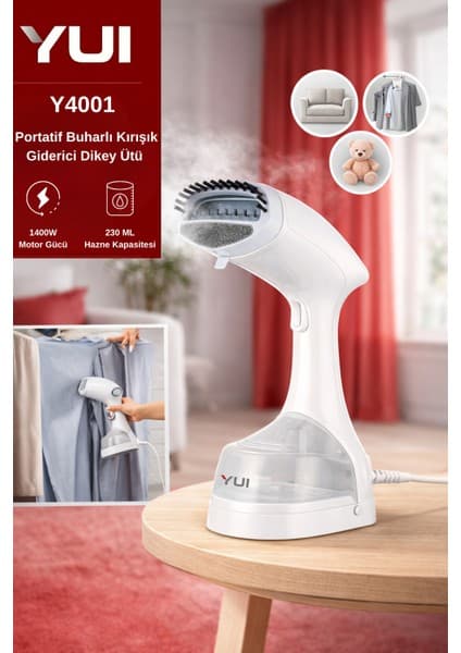 Yui Y4001 1400W 230 ml Su Hazneli Portatif Buharlı Kırışık Giderici Dikey