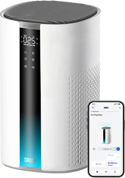 Dreo Air Purifier 337S Akıllı Hava Temizleyici, 3 Aşamalı Hepa Filtre, Pm2.5 Sensör, LED Ekran Beyaz